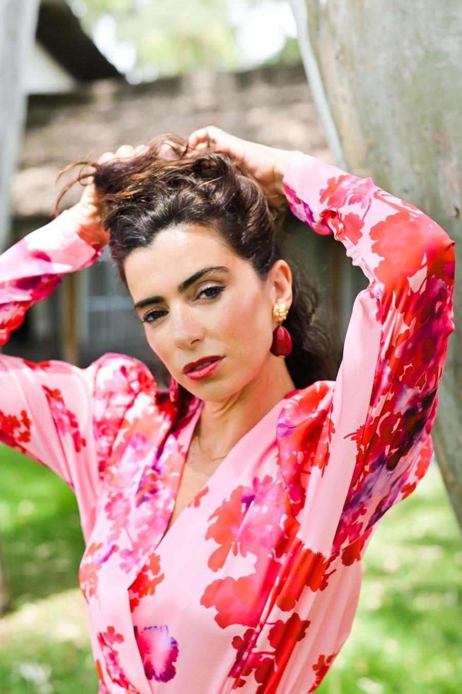 Fotografía editorial vestido flores — María Zapata Design Sevilla